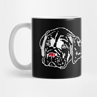 Dog Cane Corso white puppies on black background Mug